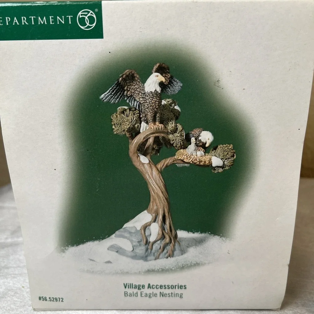 Vintage 2001 Department 56 BALD EAGLE NESTING SNOW VILLAGE CHRISTMAS #52972